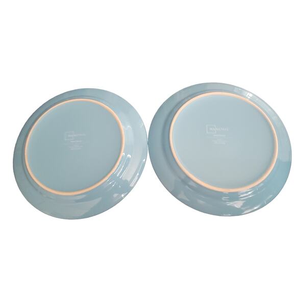 Amelia Topaz Teal Blue Dinner Plates MainStays Stoneware Set of 2 - Picture 6 of 7